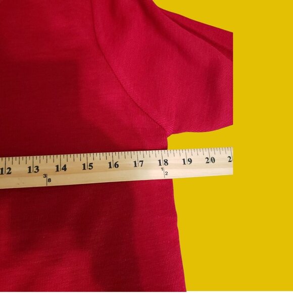 Ribbed Knit Mock neck Short Sleeve Top Red size Medium - Picture 4 of 6